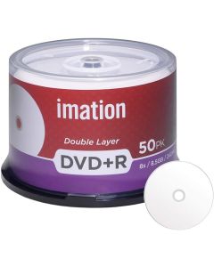 50 Pack Imation DVD+R DL Dual Layer 8X 8.5GB DVD Plus R Double Layer White Inkjet Hub Printable Blank Media Data Movie Game Recordable Disc