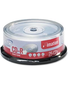 Imation IMN17333 CD Recordable Media, CD-R, 52x, 700 MB, 25 Pack Spindle